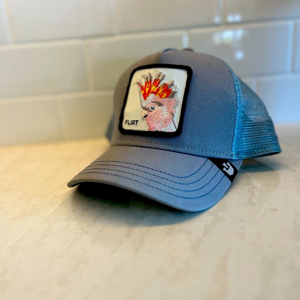 Goorin bros the farm flirt cockerel hat with SnapBack size adjustment.